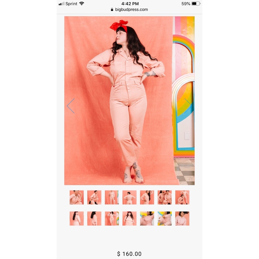 Dusty Rose jumpsuit by Big Bud Press